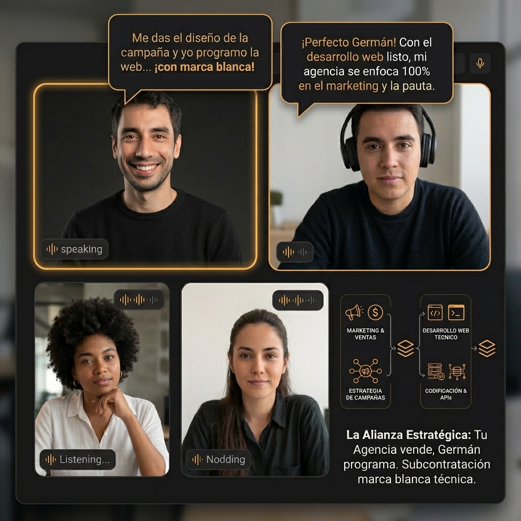 Agencia y desarrollador coordinando un proyecto de desarrollo web